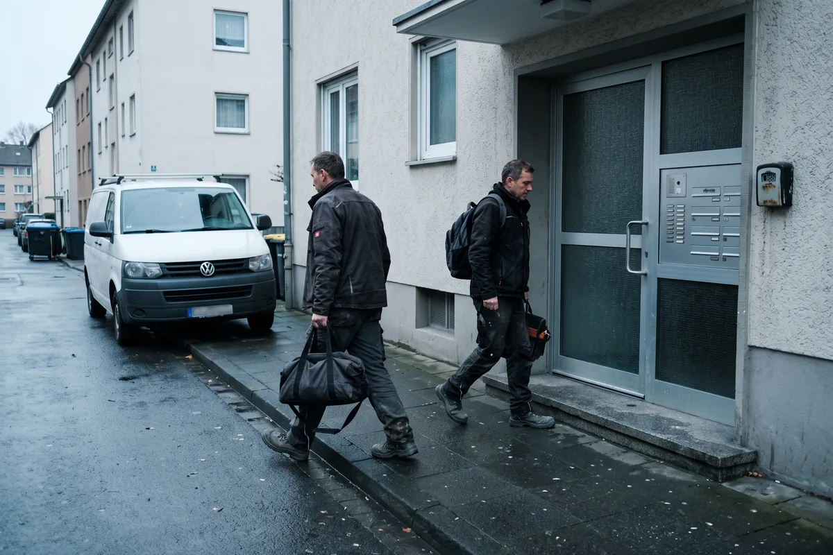 Ein Monteur reist ab, ein Kollege derselben Firma kommt an der Monteurwohnung an